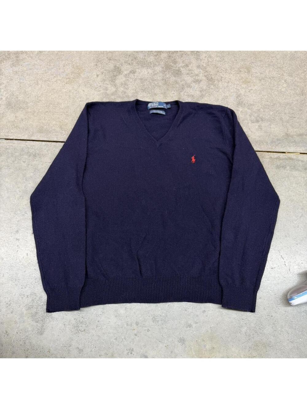 vintage polo ralph lauren v neck knit sweater size large